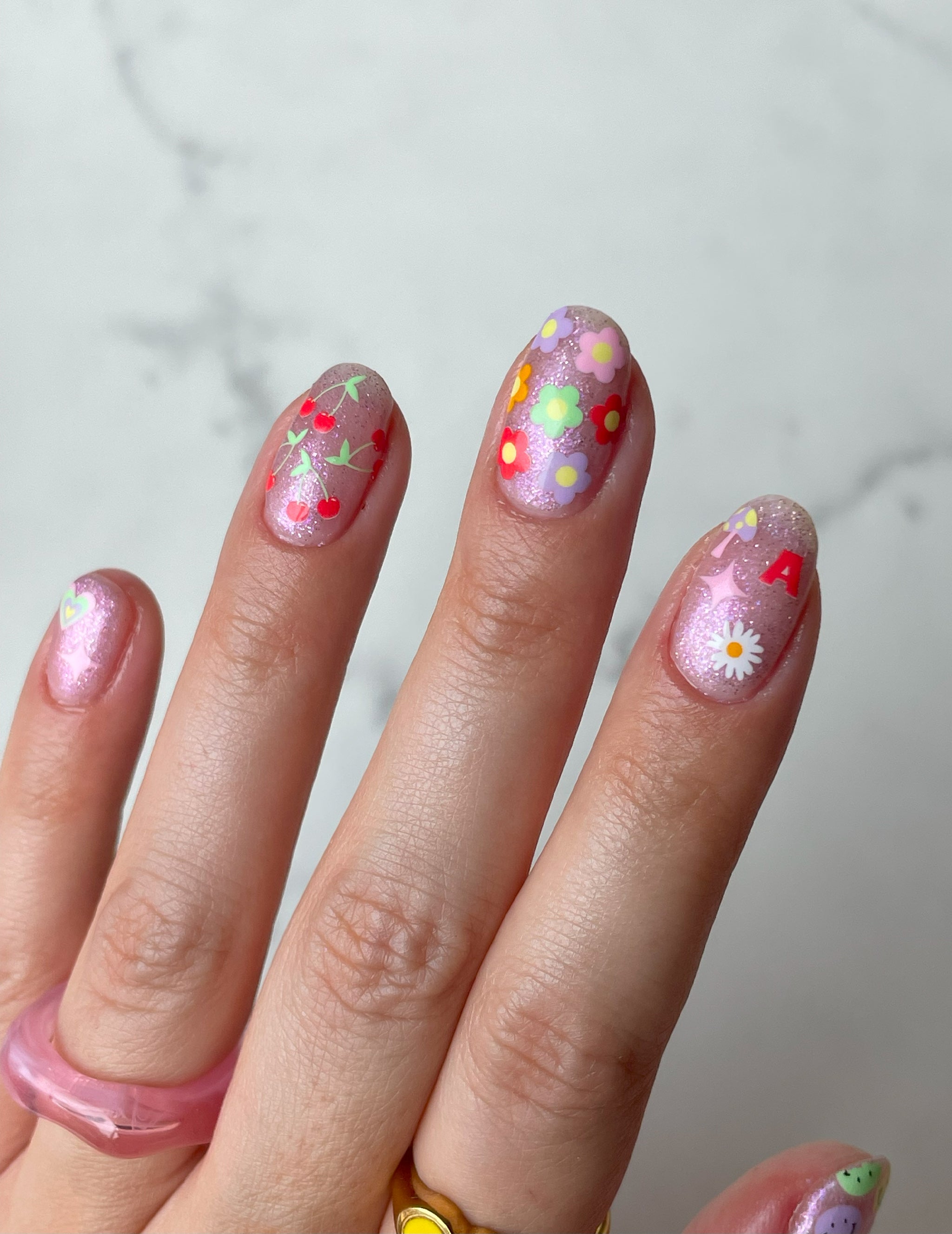 Mini Nail Stickers, Flower Power (8497298342237)